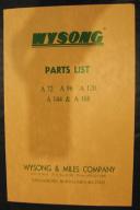 Wysong-Wysong A 72, A 96, A 120, A 144, A 168 Parts Manual Air Shear-A 120-A 144-A 168-A 72-A 96-01
